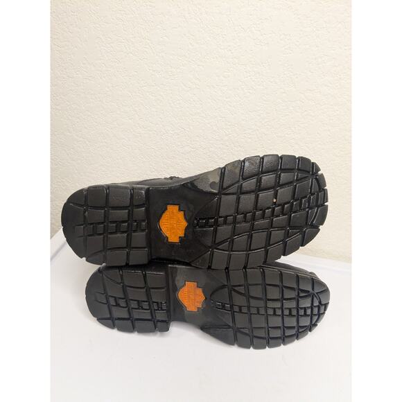 Harley Davidson Mens Slash Black Leather Boots 6 in Shaft 1 in Heel 93062 Size 7 - Picture 8 of 9